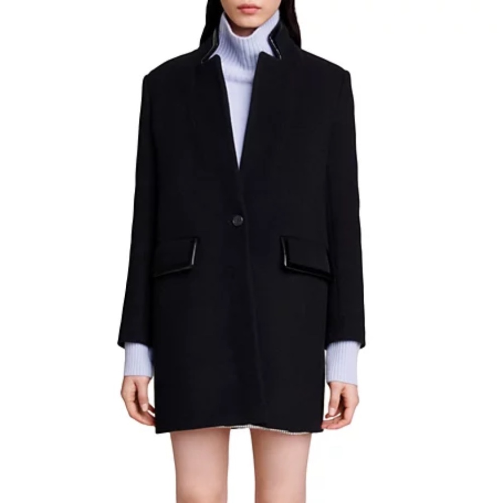 Galionile Wool Blend Stand Collar Coat